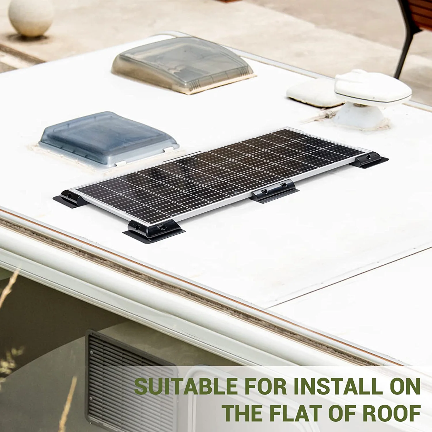 Soporte ABS para placa solar en CARAVANA/tejados de plástico.